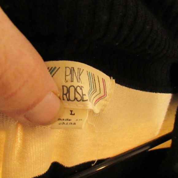 Pink Rose Black and Cream Striped Long Sleeve Dress - Picture 2 of 3